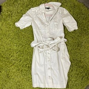 White button up dress